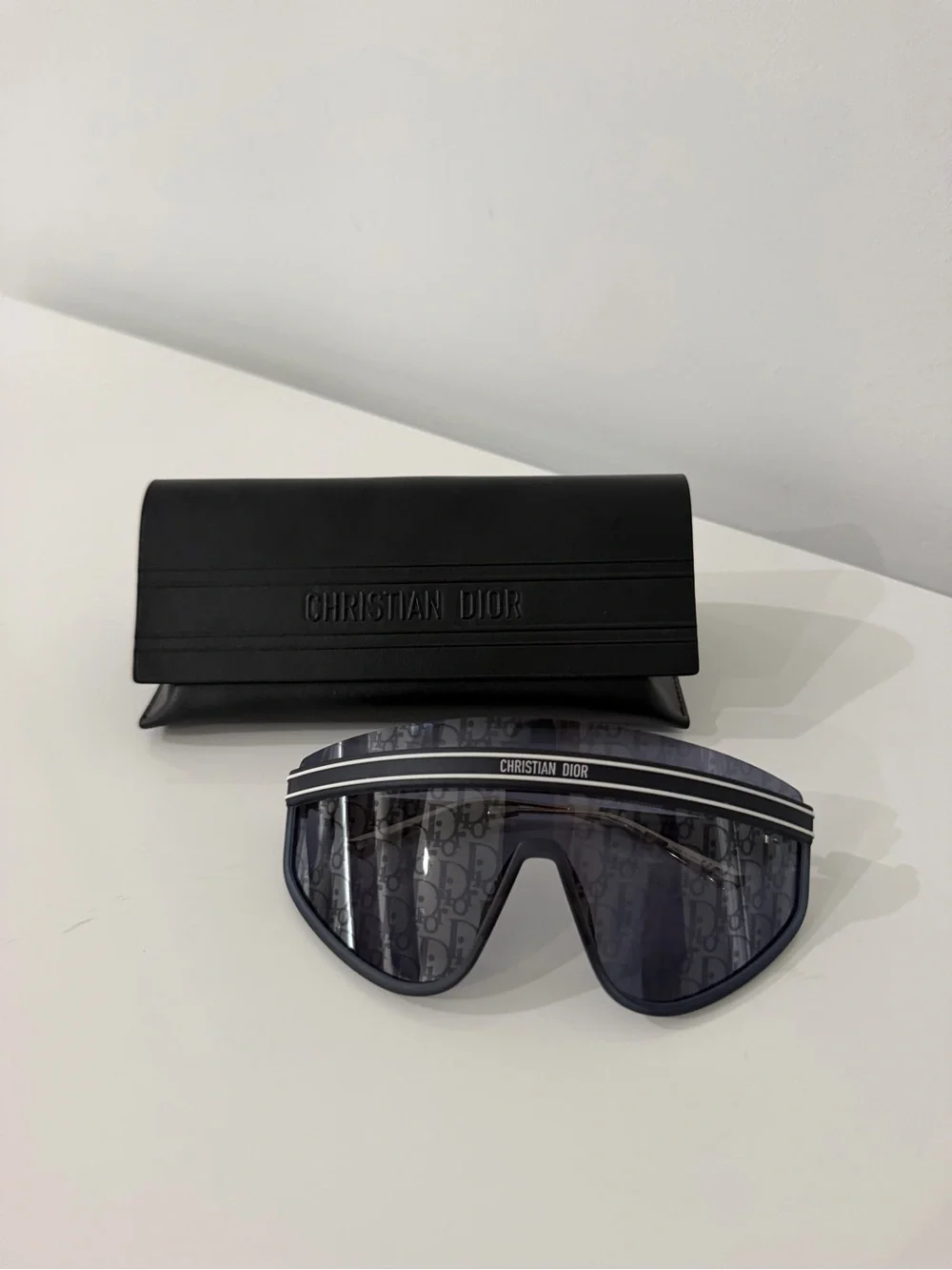 Dior Oversized Shield Sunglasses in Dark Gray/Black